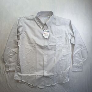 NWT Vintage Manhattan Long-Sleeve‎ Button-up White Dress Shirt 17 32-33 Oxford